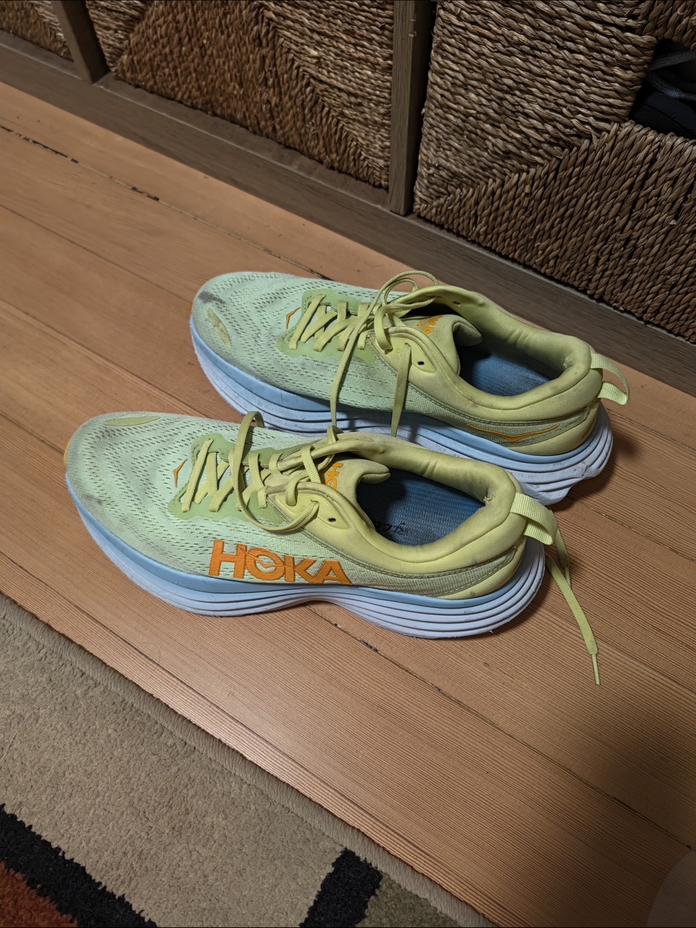 HOKA Kids' Lightweight Lime Running Shoes